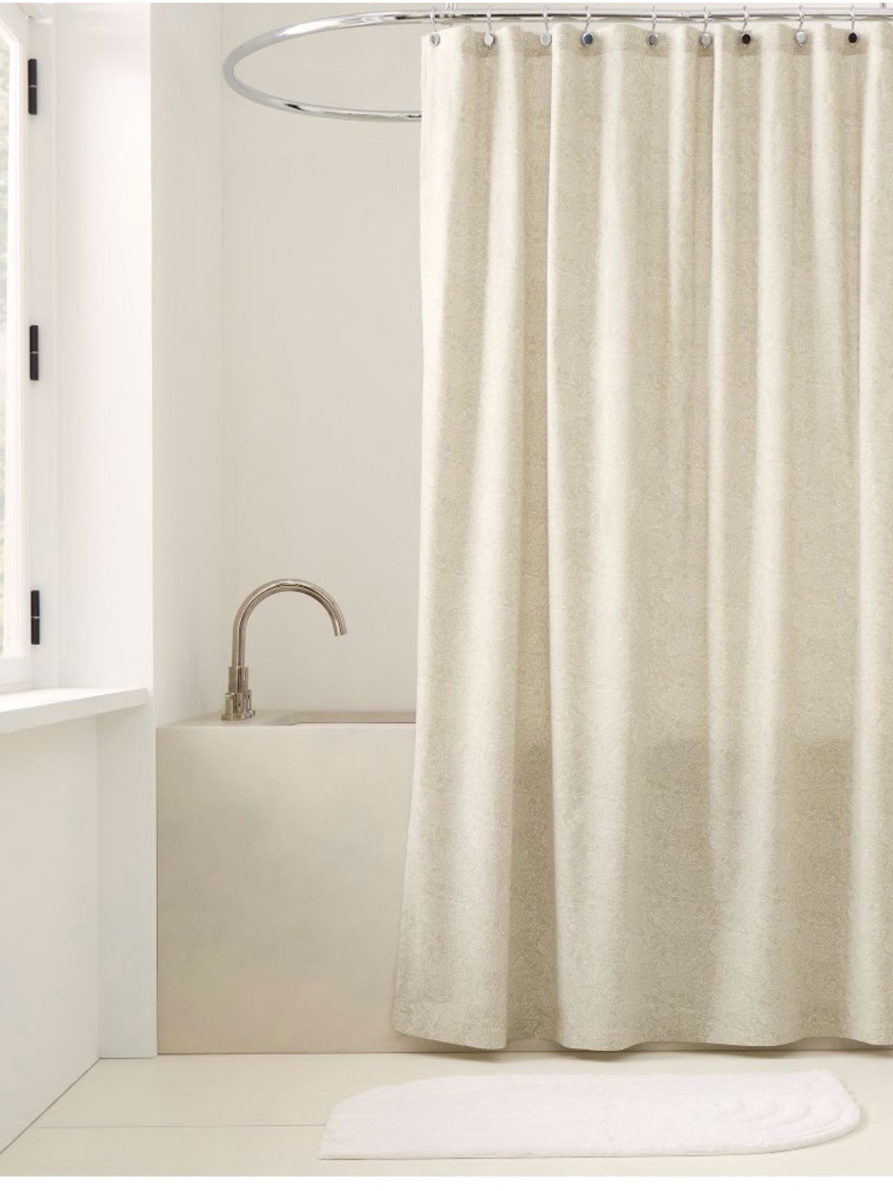 West Elm 100% Cotton Dotted Floral Shower Curtain 72”w x 74”l